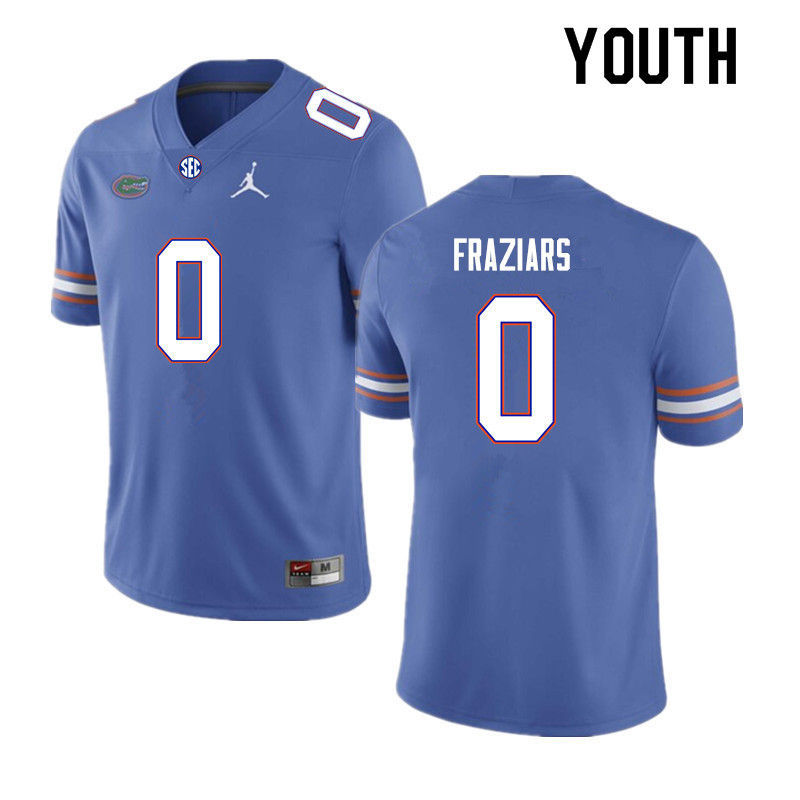 Youth #0 Ja'Quavion Fraziars Florida Gators College Football Jerseys Sale-Royal - Click Image to Close